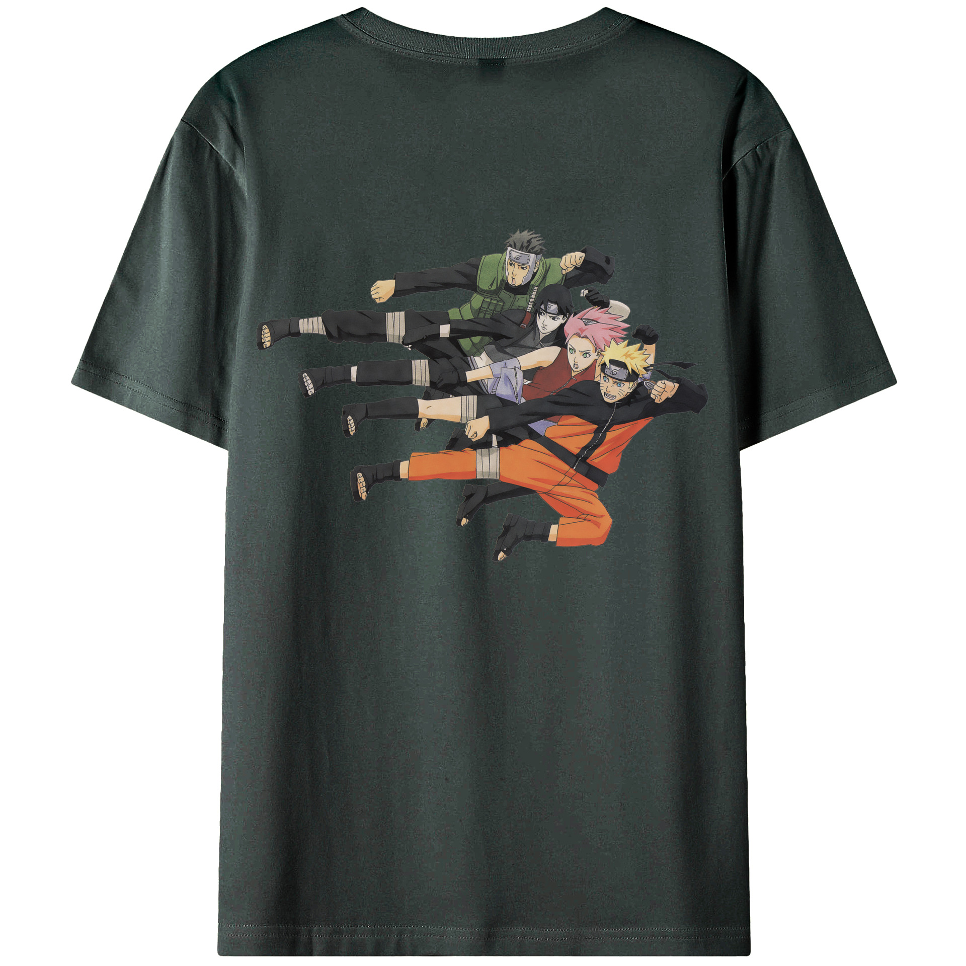 （画像用） NARUTO -ナルト- うずまき ナルト Uzumaki Naruto 綿100％ メンズ半袖Tシャツ（バックプリント） 通気性